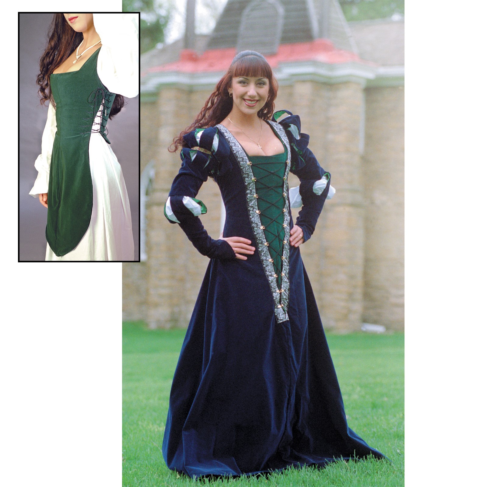 German Gown with Green Inset Renaissance Collection Adult