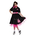 Complete Poodle Skirt Outfit Plus (Black & Pink) Adult Costume