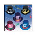 New Year's Foil Hi-Hat with Glitter Asst. (1 count)