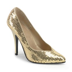 Gold Sequin High heel Adult Shoes