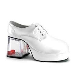 Pimp with Dice Heel (White) Adult Shoes