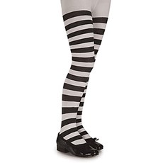 Black and White Striped Tights - Child