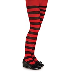 Black and Red Striped Tights - Child