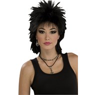 80's Rock Idol Wig (Black) Adult