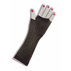 80's Black Long Fishnet Adult Gloves 