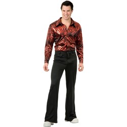 Disco Shirt – Flame Hologram Adult Plus Costume