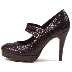 Black Glitter Jane Adult Shoes