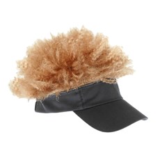 Adult Gray Visor with Blonde Afro