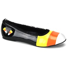 Candykorn (Black) Patent Flat Adult Shoes