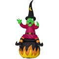 4' Airblown Witch on Cauldron
