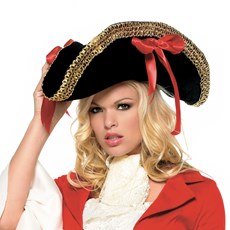 Adult Pirate Hat with Gold Trim