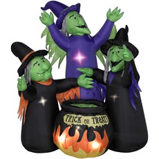Animated Airblown 3 Witches with Cauldron