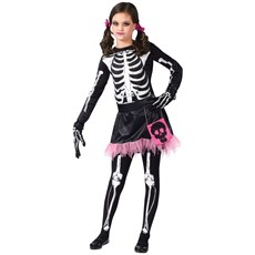 Skel-A-Girl Punk Skeleton Teen Costume
