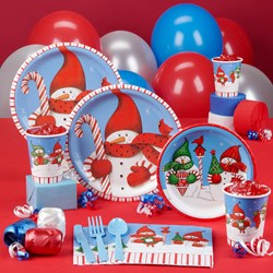 Candy Cane Snowman Deluxe Party Kit