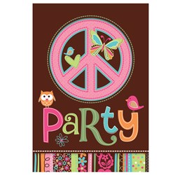Hippie Chick Birthday Invitations (8 count)