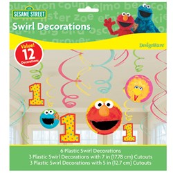 Sesame Street 1st – Swirl Decorations (12 count)