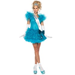 Kid Pageant Dress Blue Adult Costume