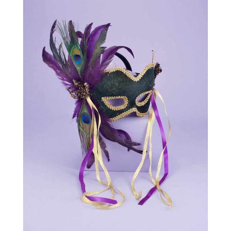 Mardi Gras Feather Couples Mask for the 2022 Costume season.