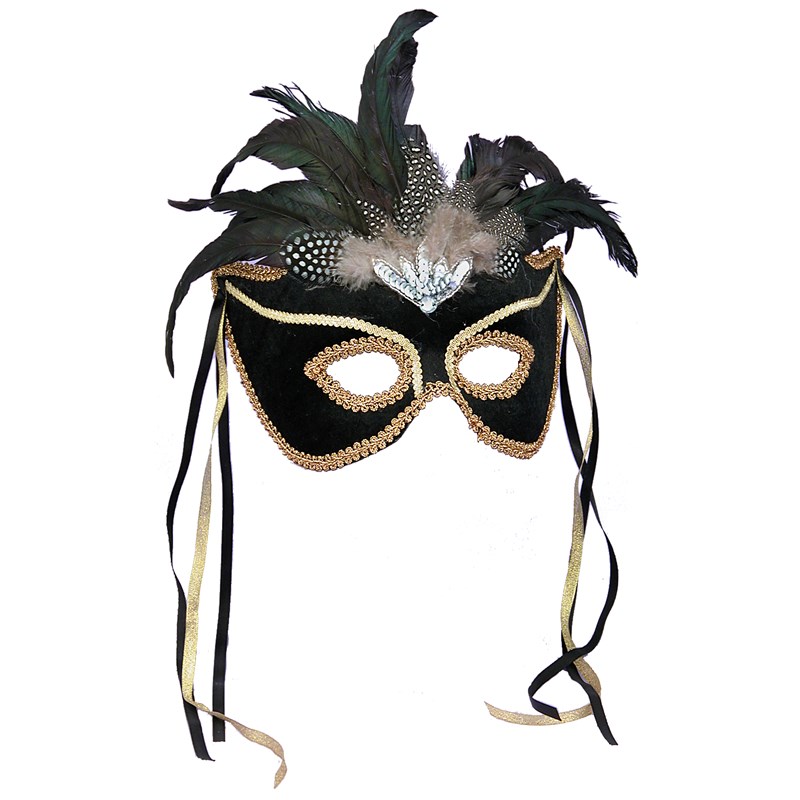 Black Feather Couples Mask for the 2022 Costume season.