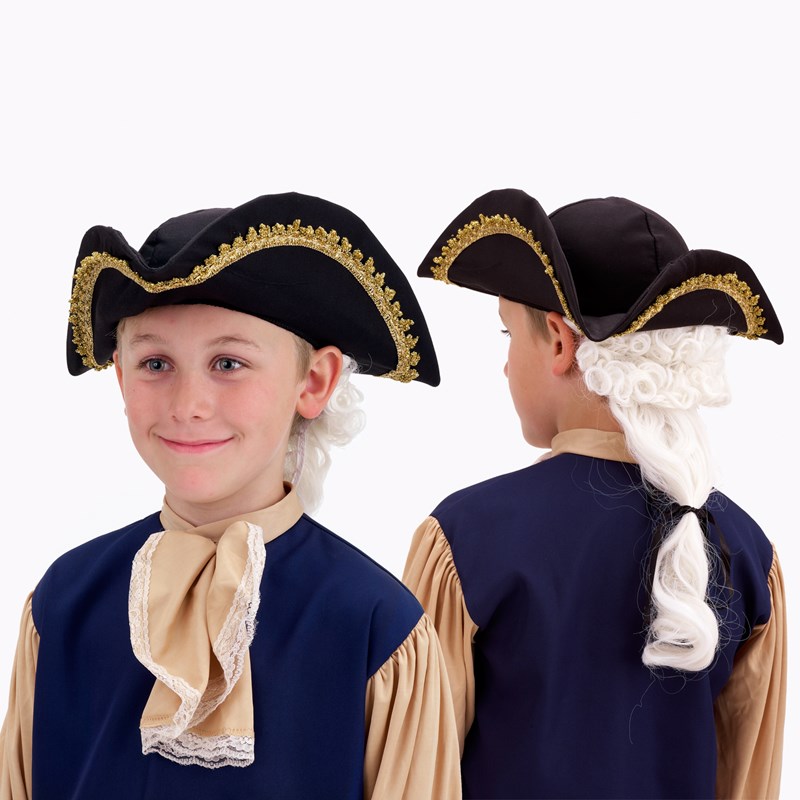 Colonial Hat with Wig Child for the 2022 Costume season.