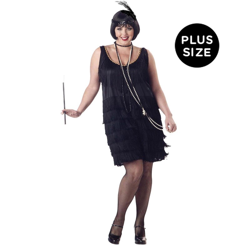 Flapper Fashion (Black) Adult Plus Costume for the 2022 Costume season.