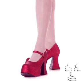 Mary Jane Platform Shoes (Red Glitter) 9