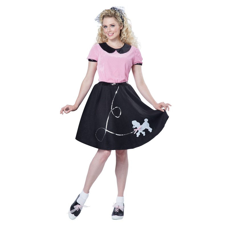 50s Hop With Poodle Skirt Adult Costume for the 2022 Costume season.