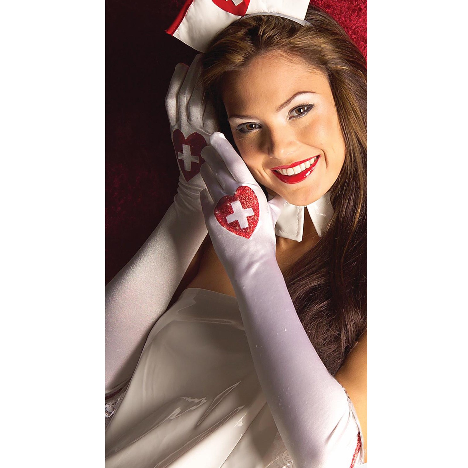 Long Sexy Love Nurse Gloves