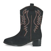Black Suede Cowboy Boots Adult Medium (7-8)