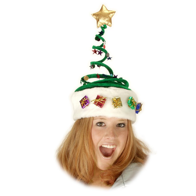 Deluxe Springy Christmas Tree Hat for the 2022 Costume season.