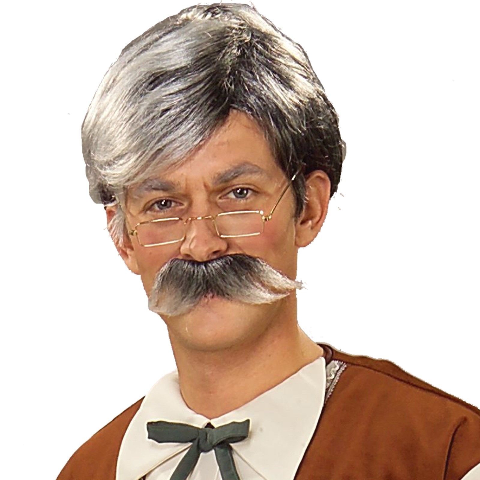 Geppetto Wig and Moustache - Grey