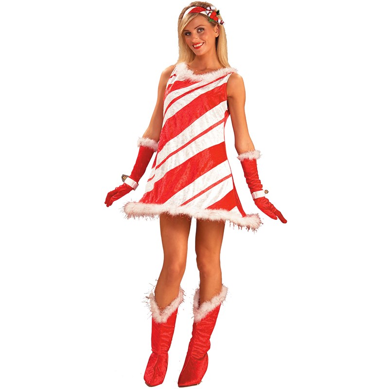 Miss Candy Cane Adult Costume for the 2022 Costume season.
