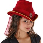Blood Red Victorian Top Hat