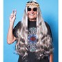 Long Hippie Wig with Headband (Grey)