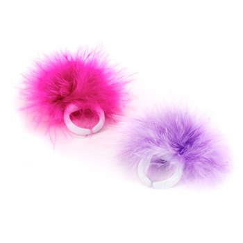 Ring with Marabou Trim (6 count)