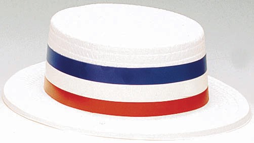 Patriotic Plastic Skimmer Hat for the 2022 Costume season.