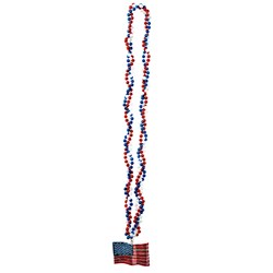 Braided Beads with Flag Medallion