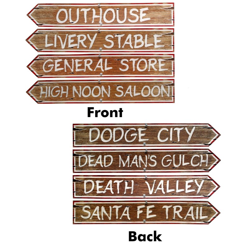 Western Sign Cutouts (4 count) for the 2022 Costume season.