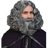 Biblical Wig & Beard Set - Grey