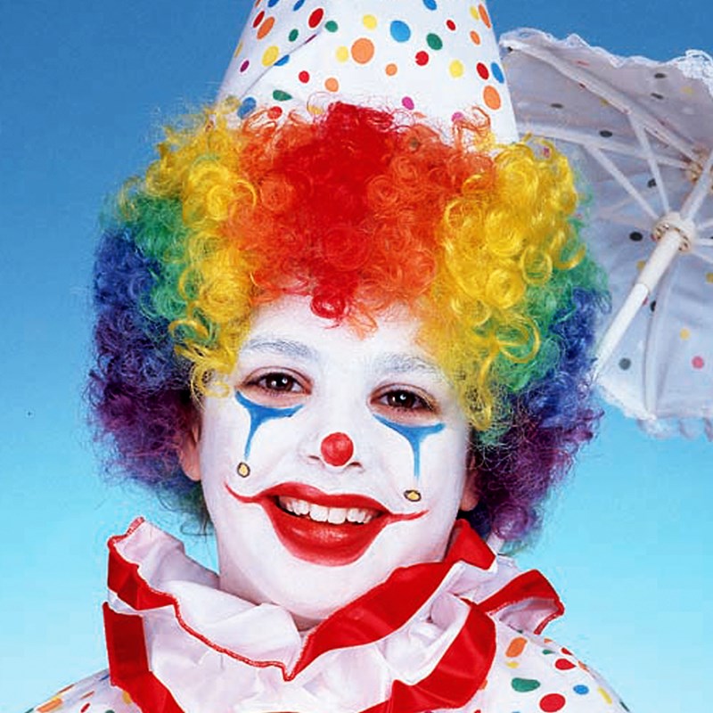Childs Rainbow Clown Wig for the 2022 Costume season.