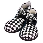 Black and White Checkerboard Large Clown Shoes