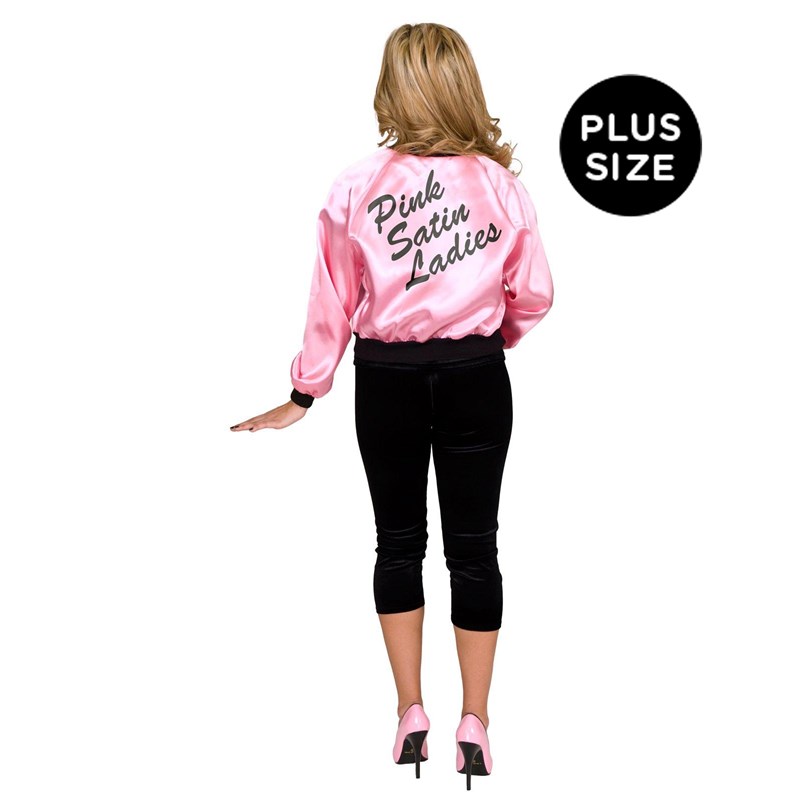 Pink Satin Ladies Jacket Adult Plus Costume for the 2022 Costume season.