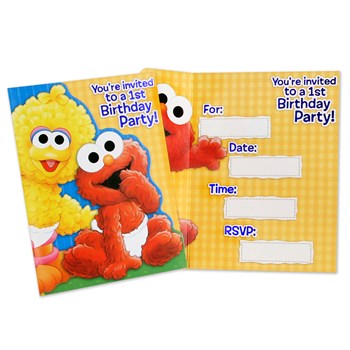 Sesame Street 1st Birthday Invitations (8 count)