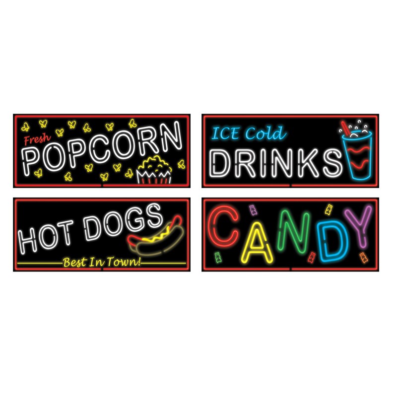 Neon Food Sign Cutouts (4 count) for the 2022 Costume season.