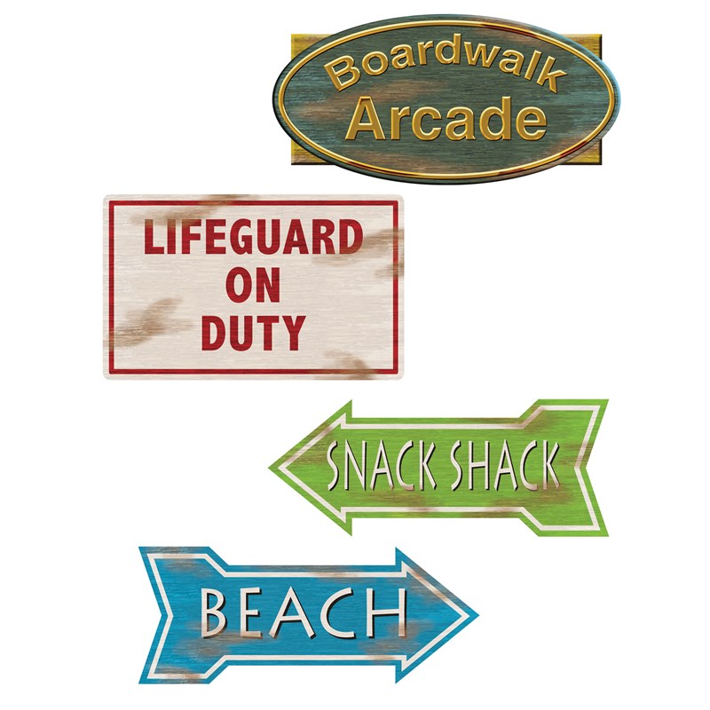 Beach Sign Cutouts (4 count) for the 2022 Costume season.