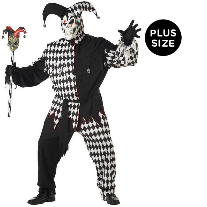 Evil Jester Adult Plus Costume for the 2022 Costume season.
