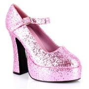 Mary Jane Platform Shoes Adult (Pink Glitter)