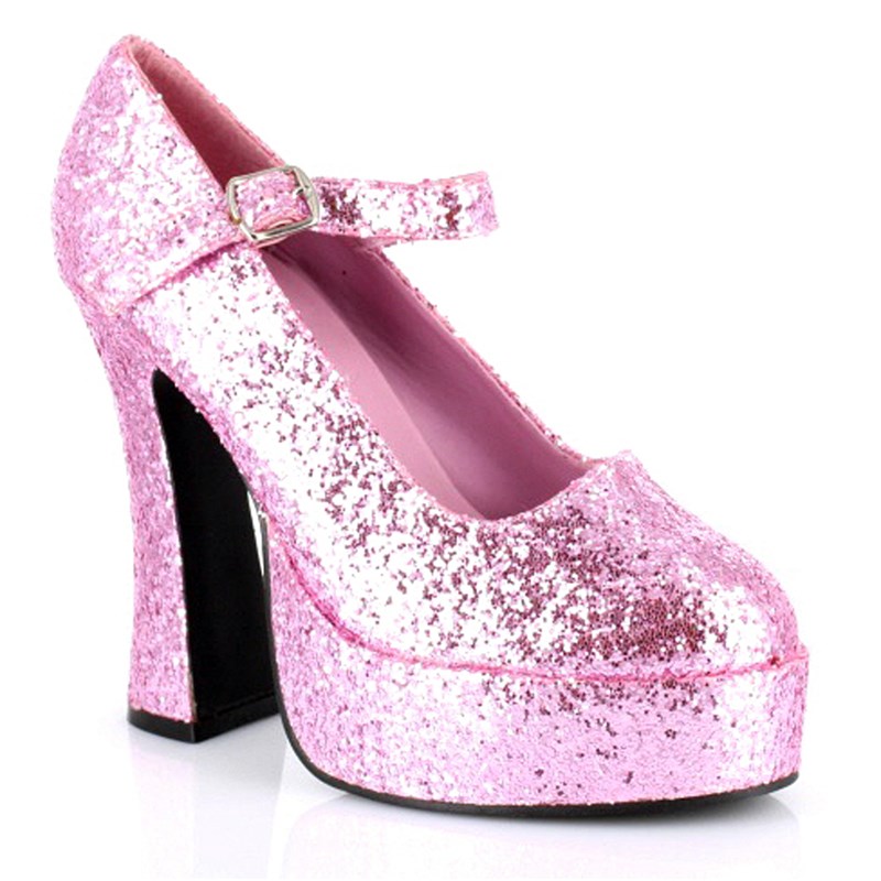 Mary Jane Platform (Pink Glitter) Adult Shoes for the 2022 Costume season.