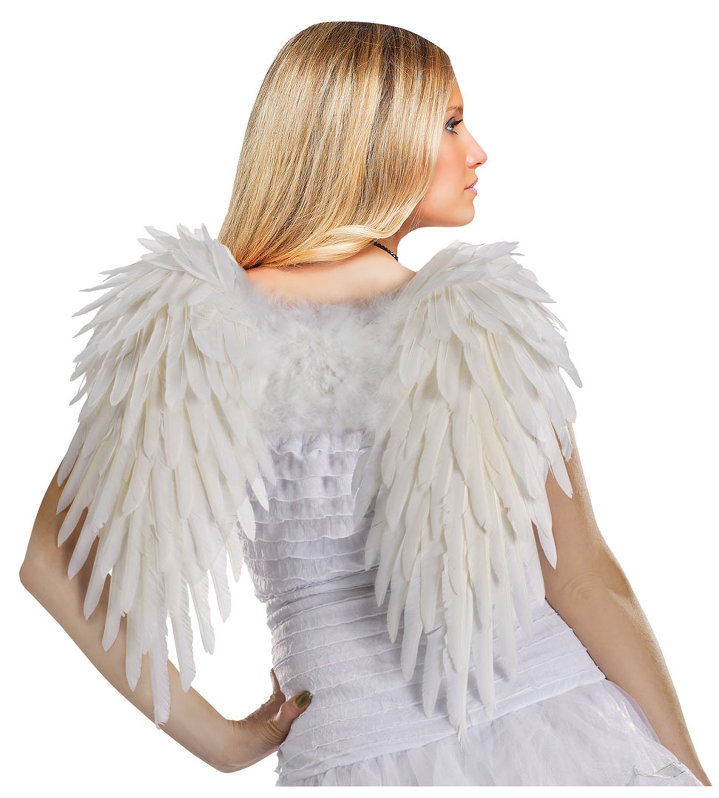 Adult White Feather Angel Wings