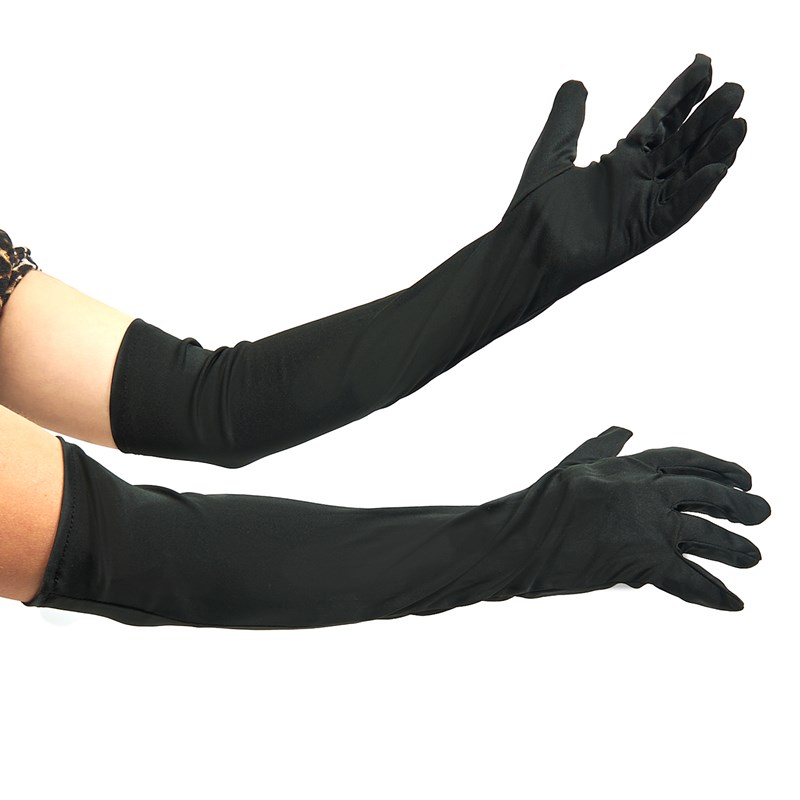 Elbow Length Nylon Gloves (Black) for the 2022 Costume season.